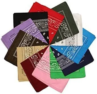 Boolavard Coton, 1er 6 ou 12 Pack Bandanas avec motif Paisley original | Couleur au choix