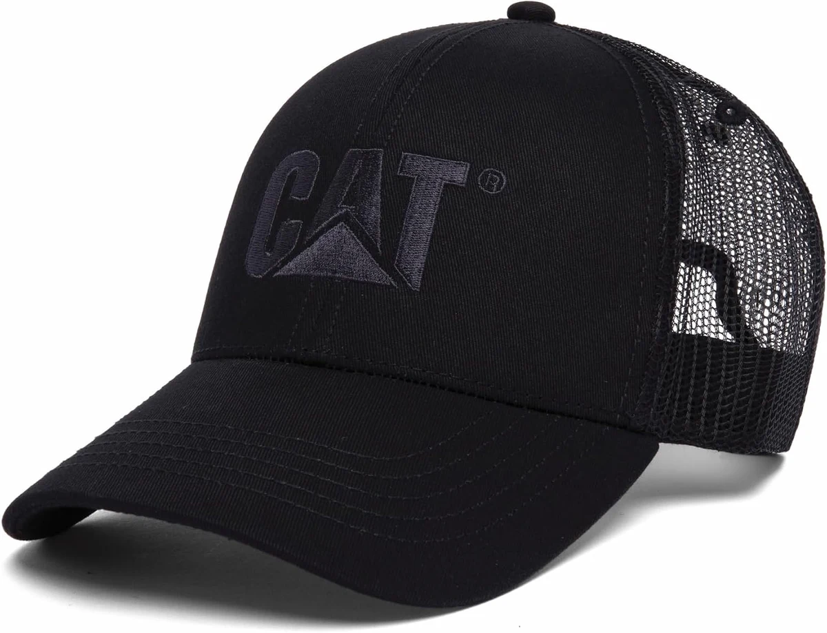 Caterpillar Chapeaux avec Logo surélevé pour Homme avec Avant brodé et Dos en Maille contrastée avec Fermeture à Pression en Plastique