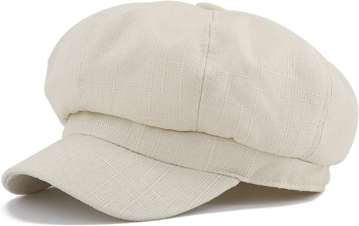 Gisdanchz Casquette Gavroche Femme | Lin Synthétique, Cordon de Serrage Ajustable | Chapeau Vintage Décontracté pour Tous Les Jours