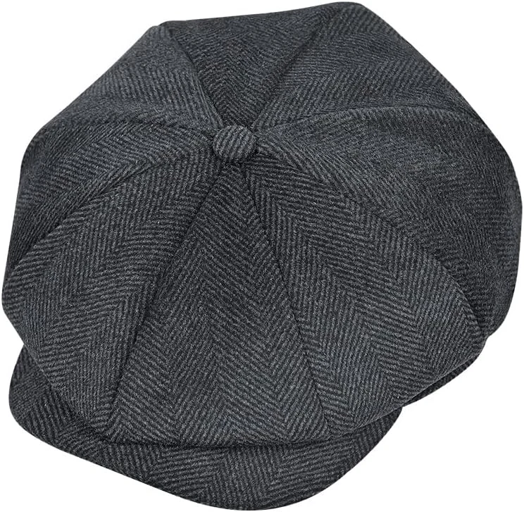jerague Casquette gavroche en laine pour homme et femme, style classique vintage Gatsby Ivy, béret plat, taille réglable