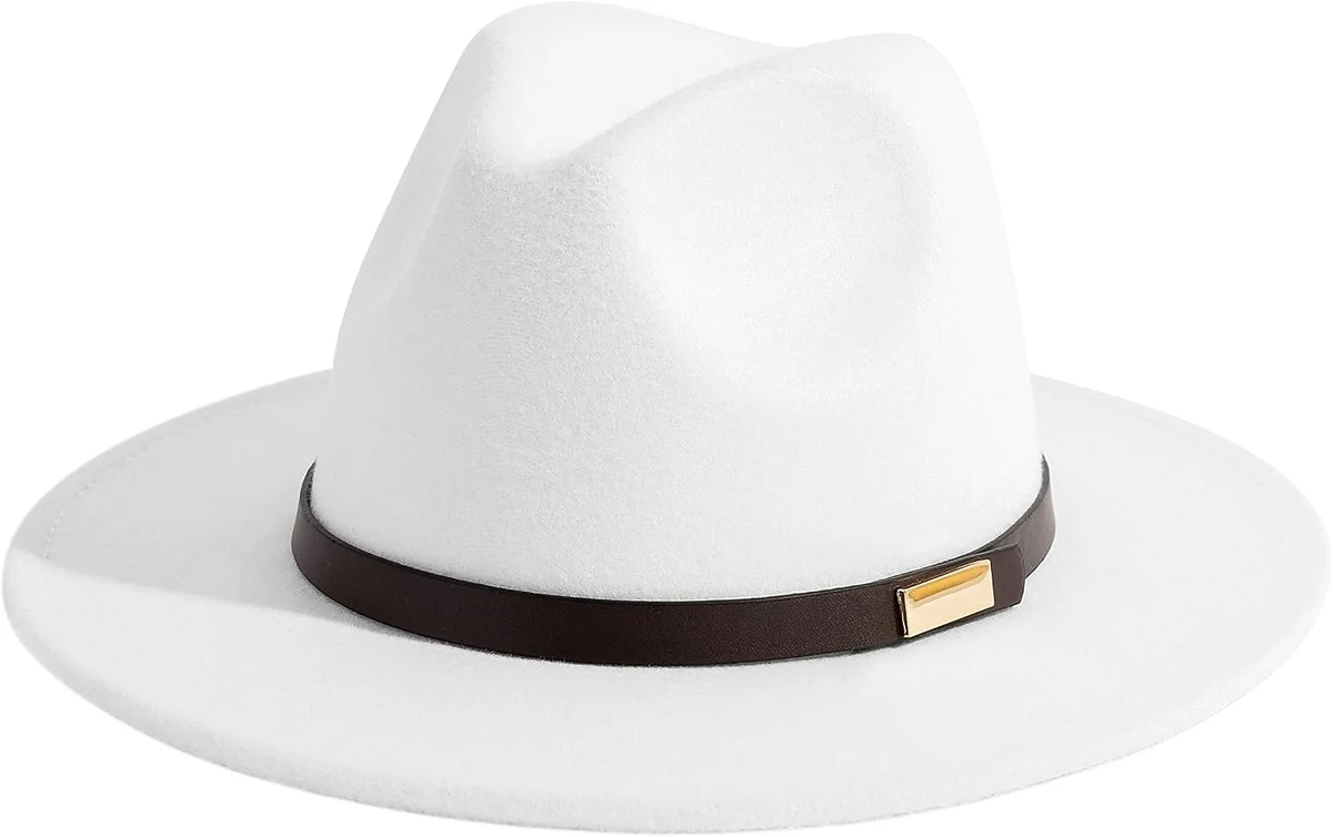 Fedora Chapeaux Panama à large bord pour homme avec ceinture classique