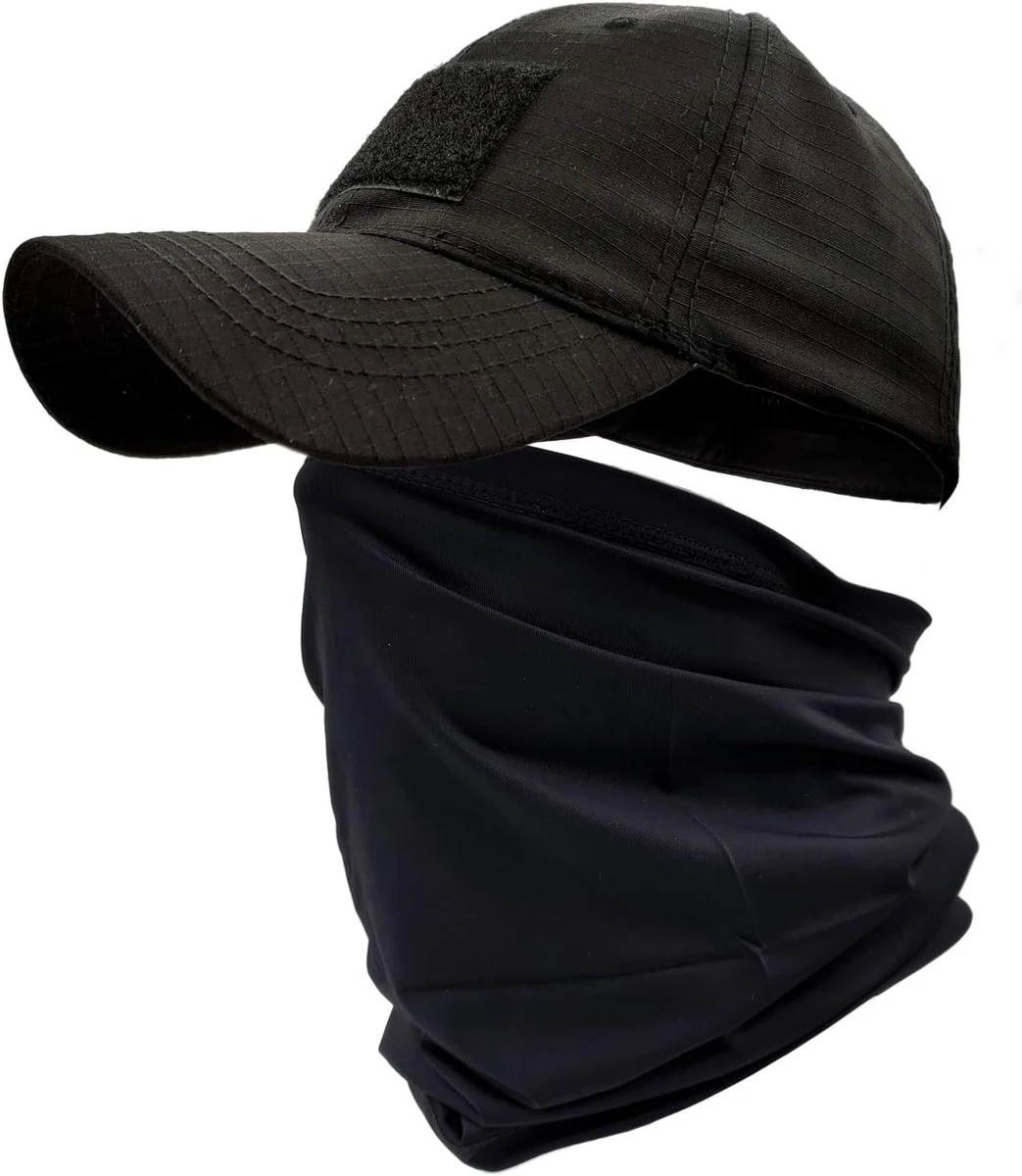 ehsbuy Camo Casquette Homme avec Refroidissement Cache-Cou Casquettes de Baseball Visage Écharpe Armée Tactique Militaire Chapeau Tour de Cou pour Courir Chasse Cyclisme Sports