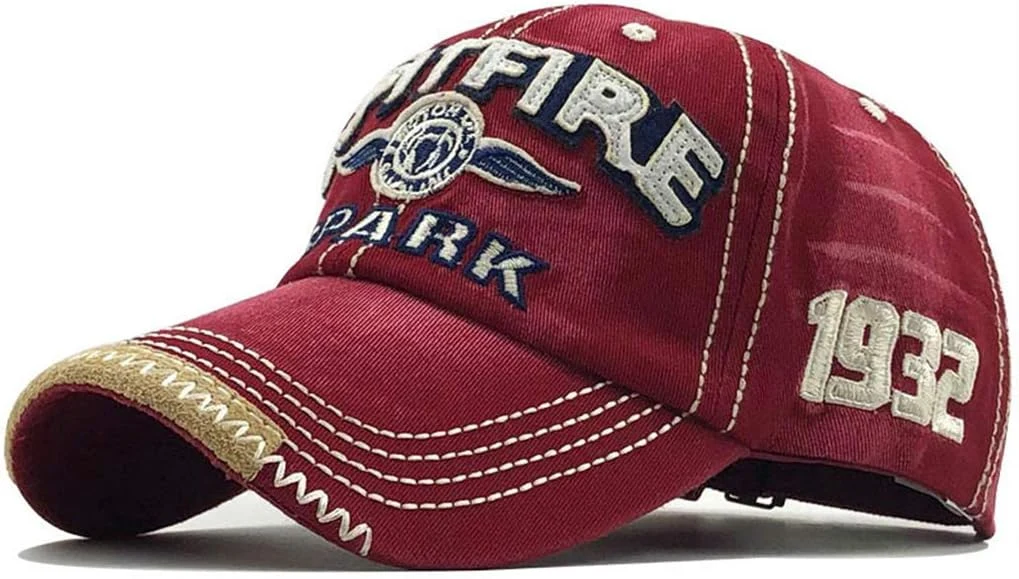 CheChury Casquette Vintage Hommes Retro Casquette de Baseball Cap Snapback Hip Hop Plat Cap Rétro Chapeau Sports De Plein Air Alphabet Broderie Casquette Femmes