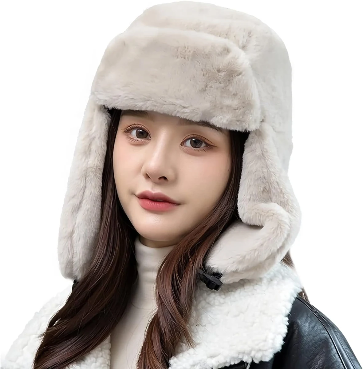 IBLUELOVER Chapka Femme Homme Chapeau Hiver Suède Cagoules avec Oreillette Bonnet Chaud Doublure en Fausse Fourrure Casquette Cap Coupe-Vent Balaclava de Ski Moto Snowboard Camping Randonnée Noël
