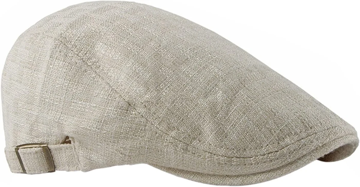 Bérets Homme Classique Casquette Plate Béret Poids Léger Respirant Casquette Beret Homme Été Chapeau Gatsby Ivy Irish Hat Newsboy Flat Cap avec Boucle Réglable