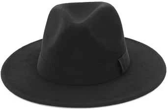 GEMVIE Chapeau en feutre pour homme et femme Fedora Large Bord Panama Chapeau Bogart