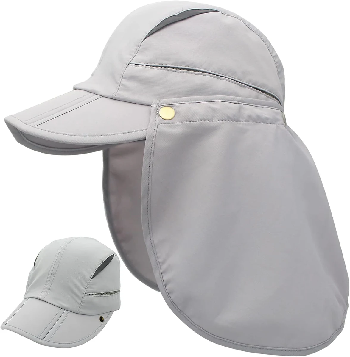 Chapeau avec protection du cou détachable multi-usages Chapeau de soleil d'été Protection solaire Respirant Séchage rapide Protection UV