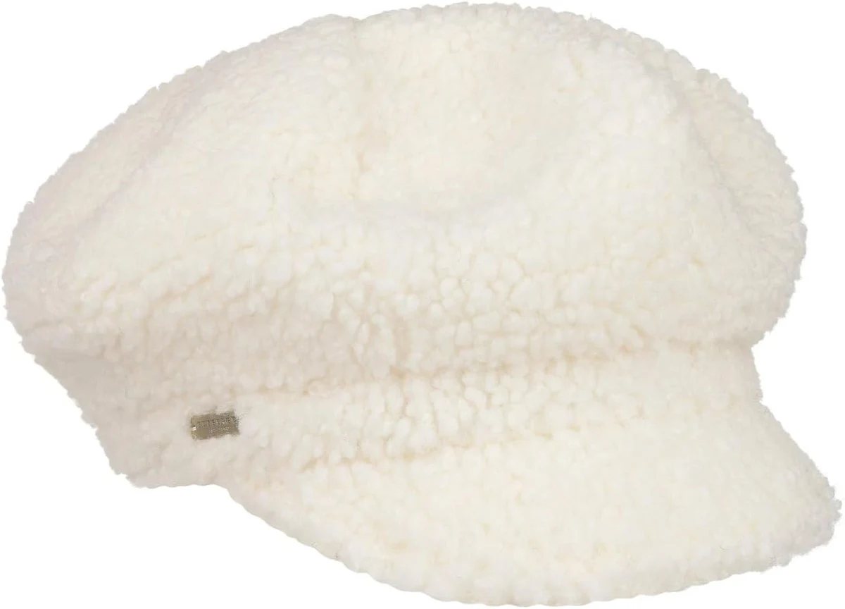 Seeberger Casquette Gavroche Teddy Fur Femme - pour l'hiver Baker Boy avec Visiere, Doublure Hiver Automne-Hiver