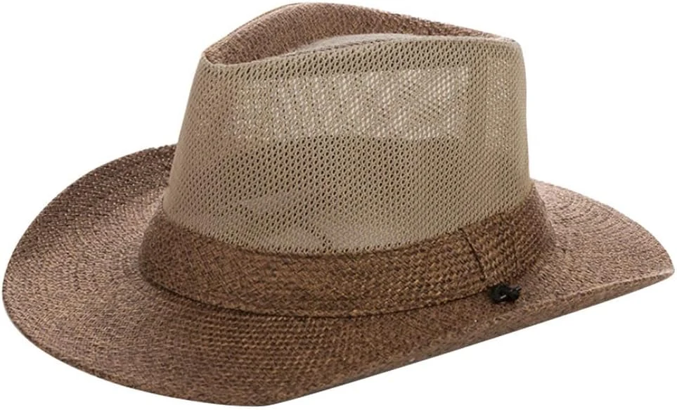 Chapeau panama à large bord en paille Fedora Beach Chapeau de soleil UPF50+ Chapeaux de pêche unisexe