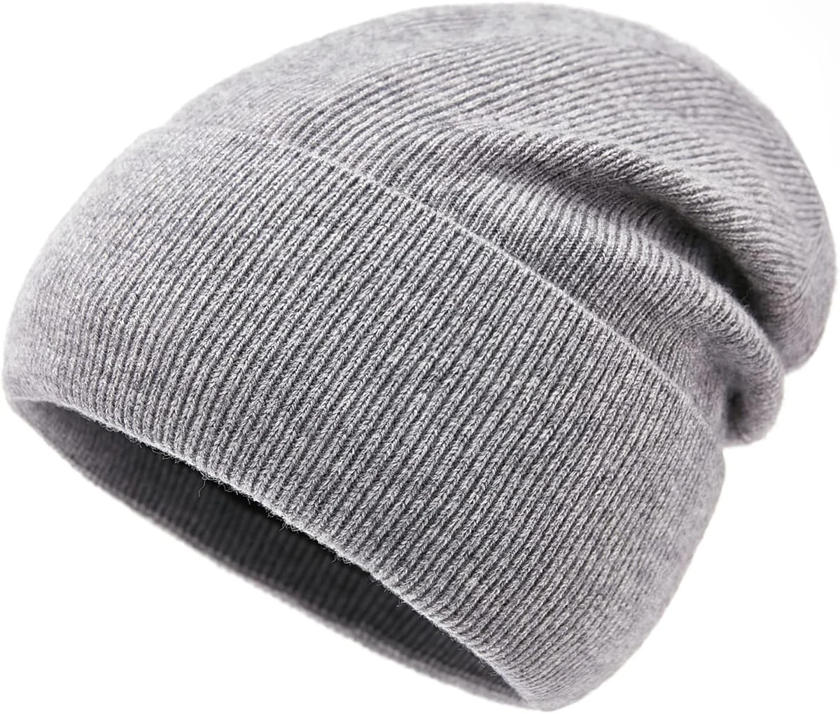 Lallier Bonnet 100% Laine mérinos pour Homme et Femme, Bonnet d'hiver Chaud en Tricot côtelé en Pure Laine avec boîte-Cadeau