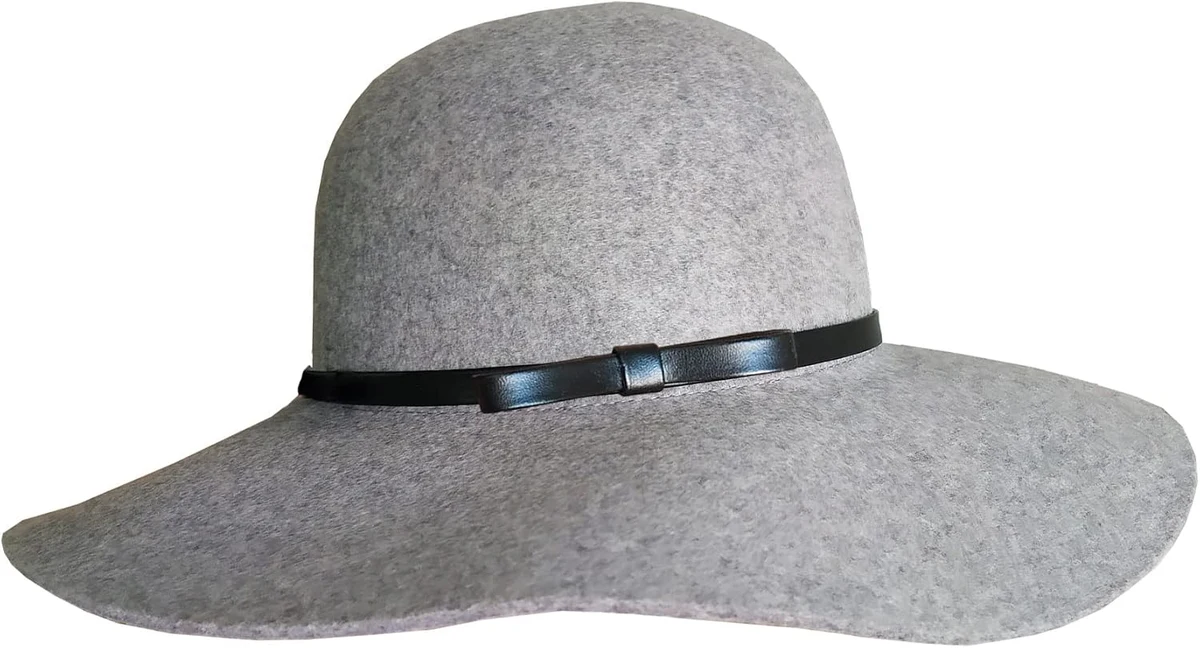 Chapeau souple Fedora à large bord pour femme 100 % feutre de laine