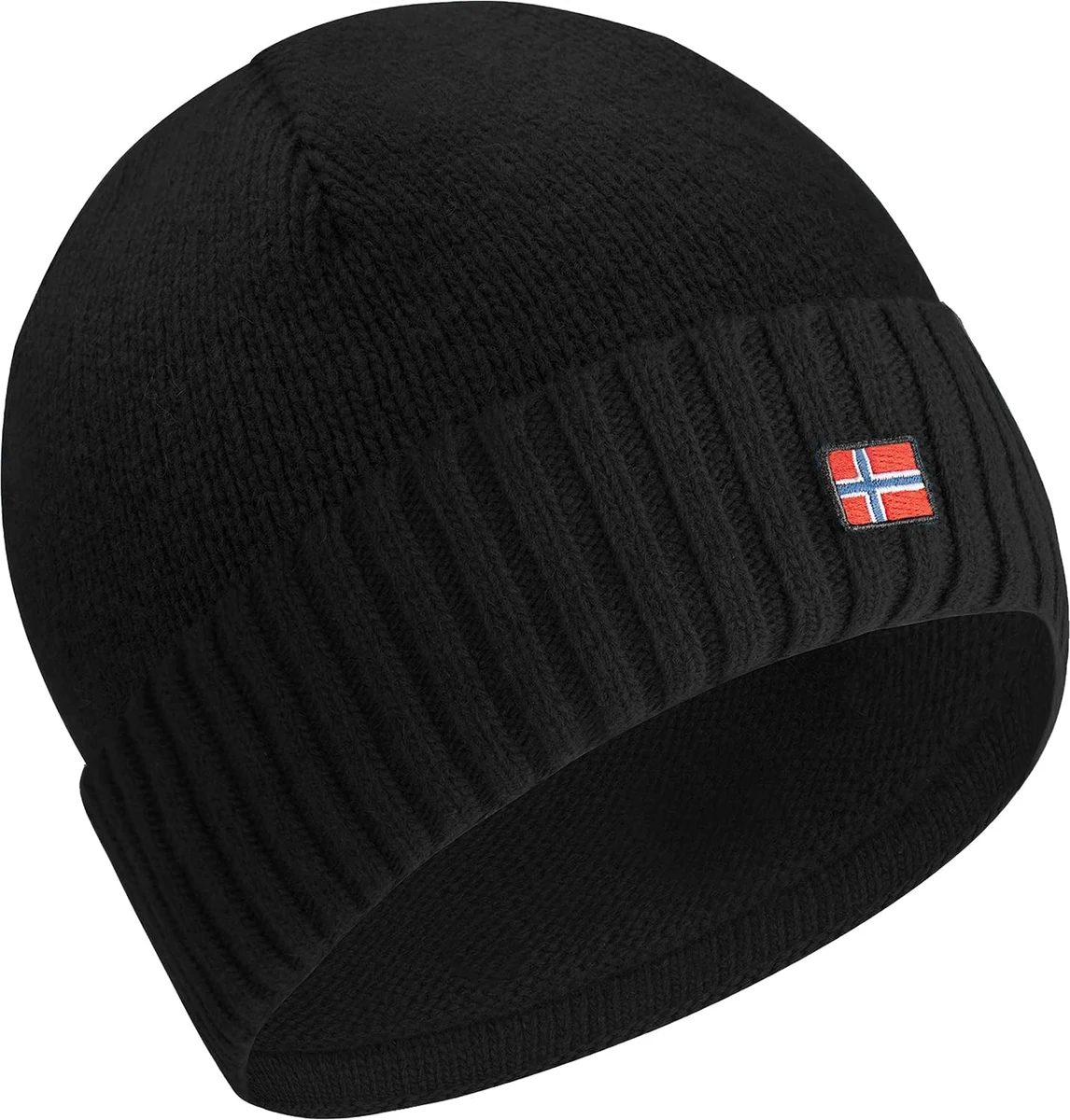 ACE Bonnet d'hiver Norway - Bonnet tricoté en Laine de Mouton pour Adultes - Bonnet en Laine pour Femmes et Hommes