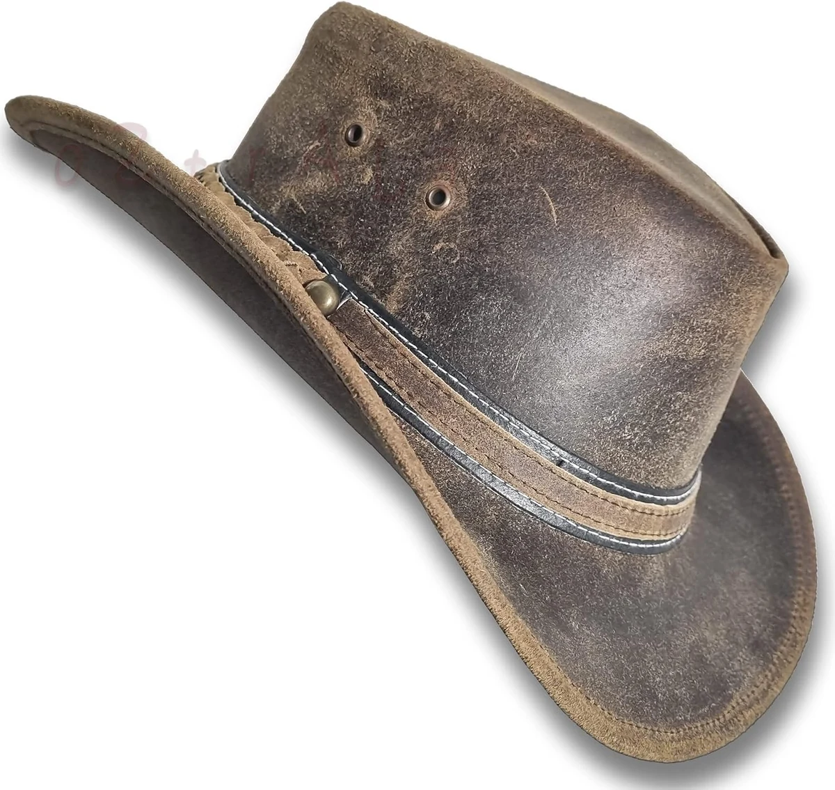 Oztrala Chapeau en cuir huilé australien Outback Aussie Western Cowboy Hommes Femmes Bushman HL31