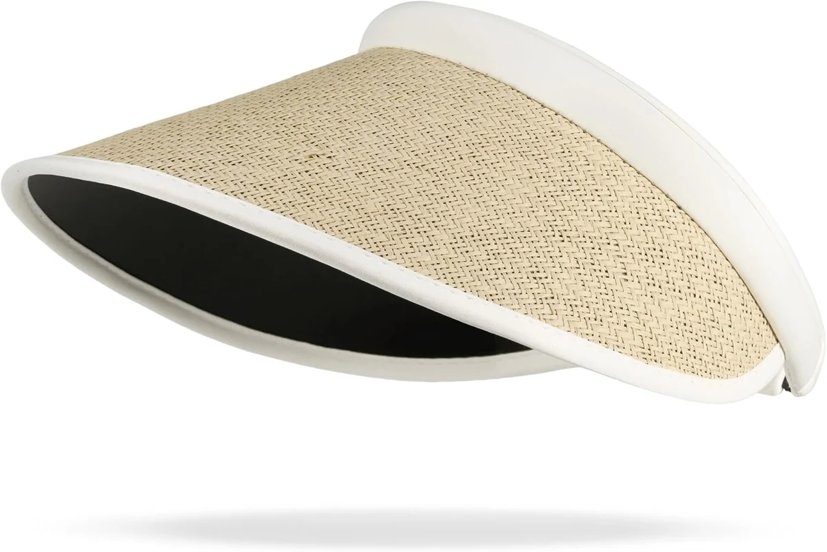 CLAPE Casquette Visière Femme Visières de Soleil Protection Solaire Straw Visor Hat Visière de Golf Tennis Respirant Summer Beach Sun Hat