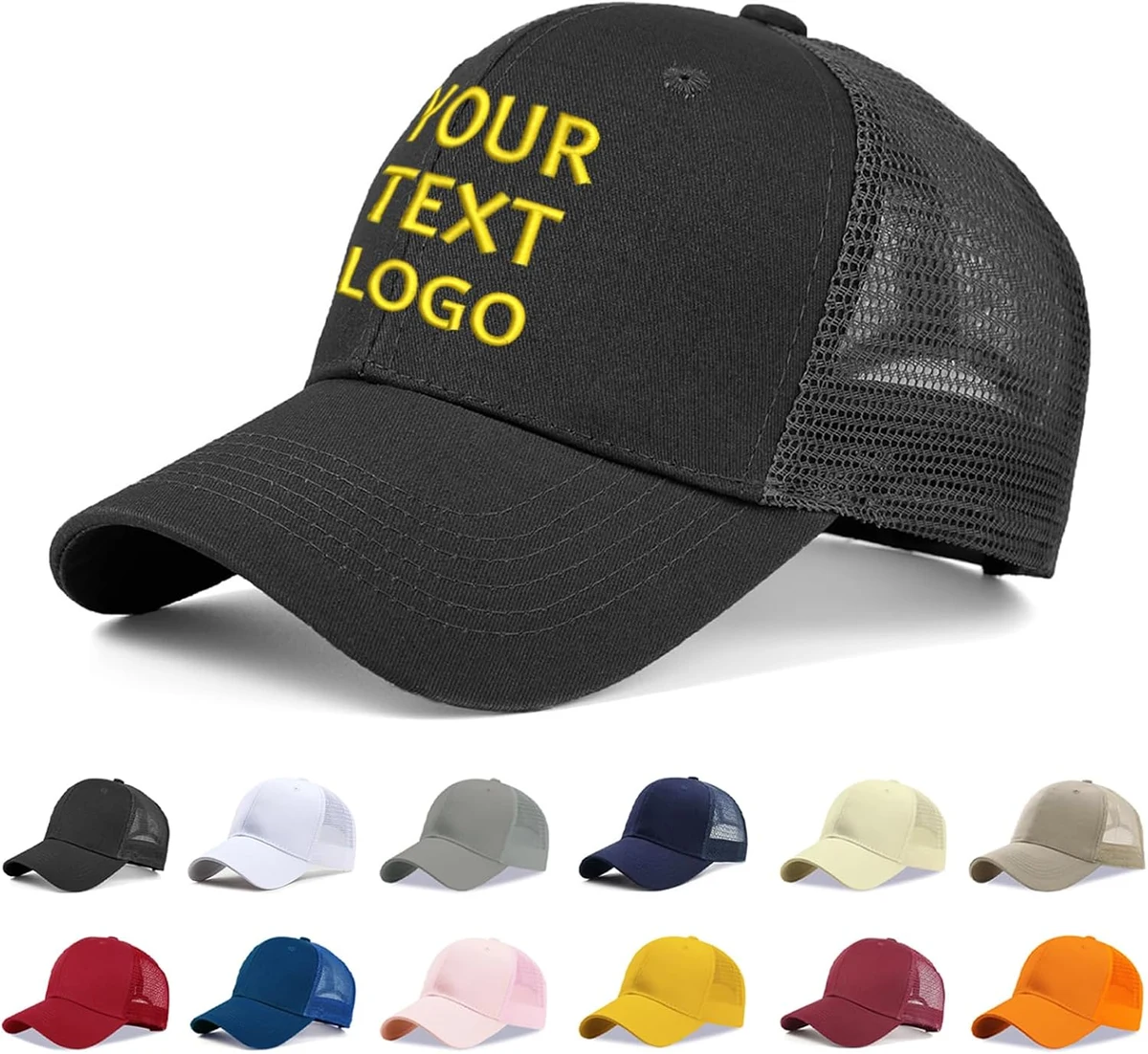 Casquette de Baseball Personnalisée avec Broderie Texte,Logo et Imprimer Photo, Image,Noël Cadeau de Casquette RéGlable Personnalisé pour MèRe PèRe Homme Femme Ami