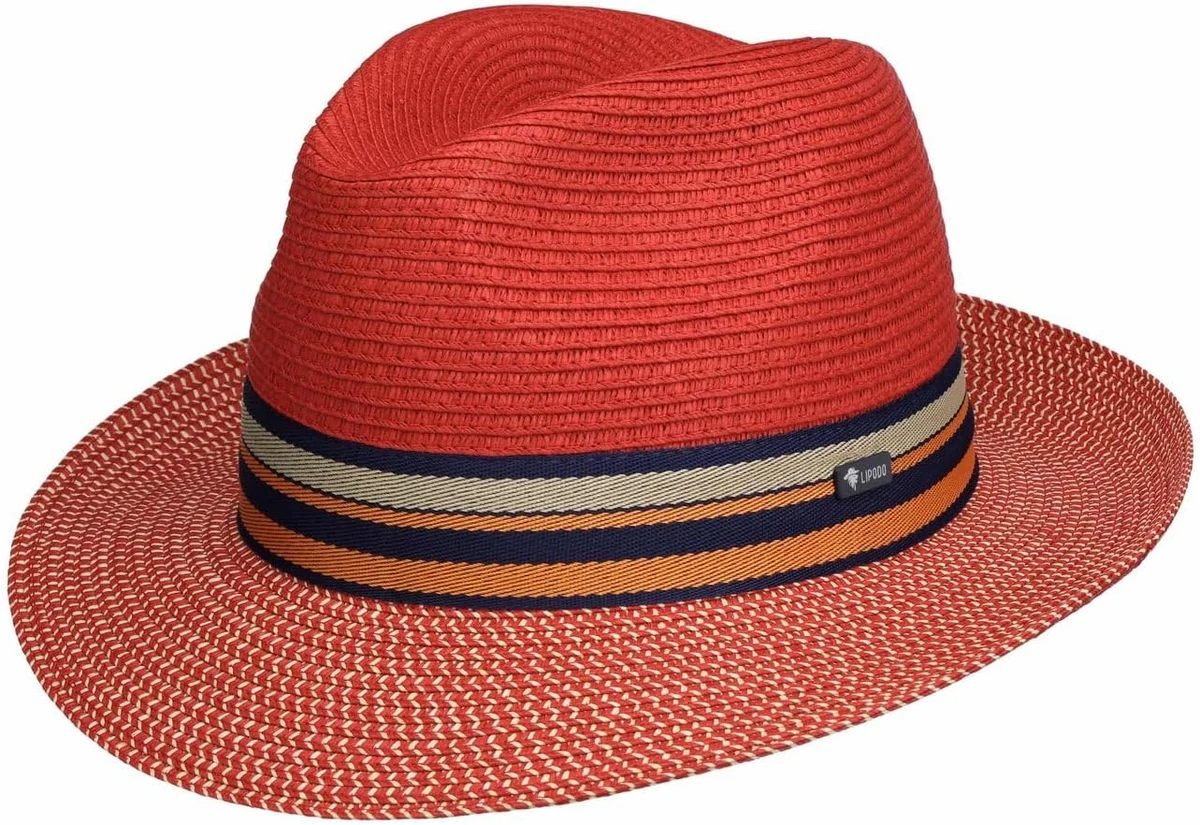 Lipodo Chapeau en Paille Corinaldo Bogart Homme - Made in Italy de Soleil avec Ruban Gros Grain Ete Printemps-ete