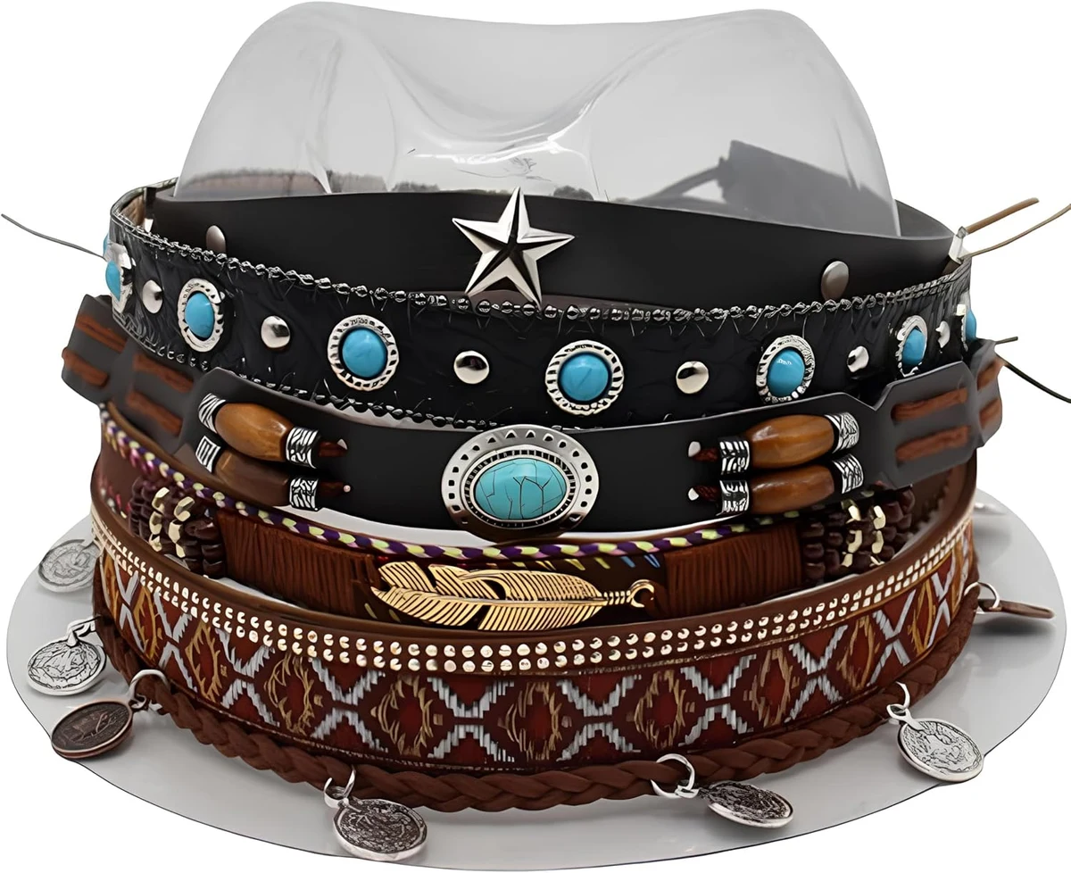Hutbänder, Hutband Aussen, Cowboyhüte Gürtel, Western Style Hutbänder, Kreatives Multifunktionales Leder Hutbänder, Hut Dekor, Hut-Accessoires Für Damen Herren