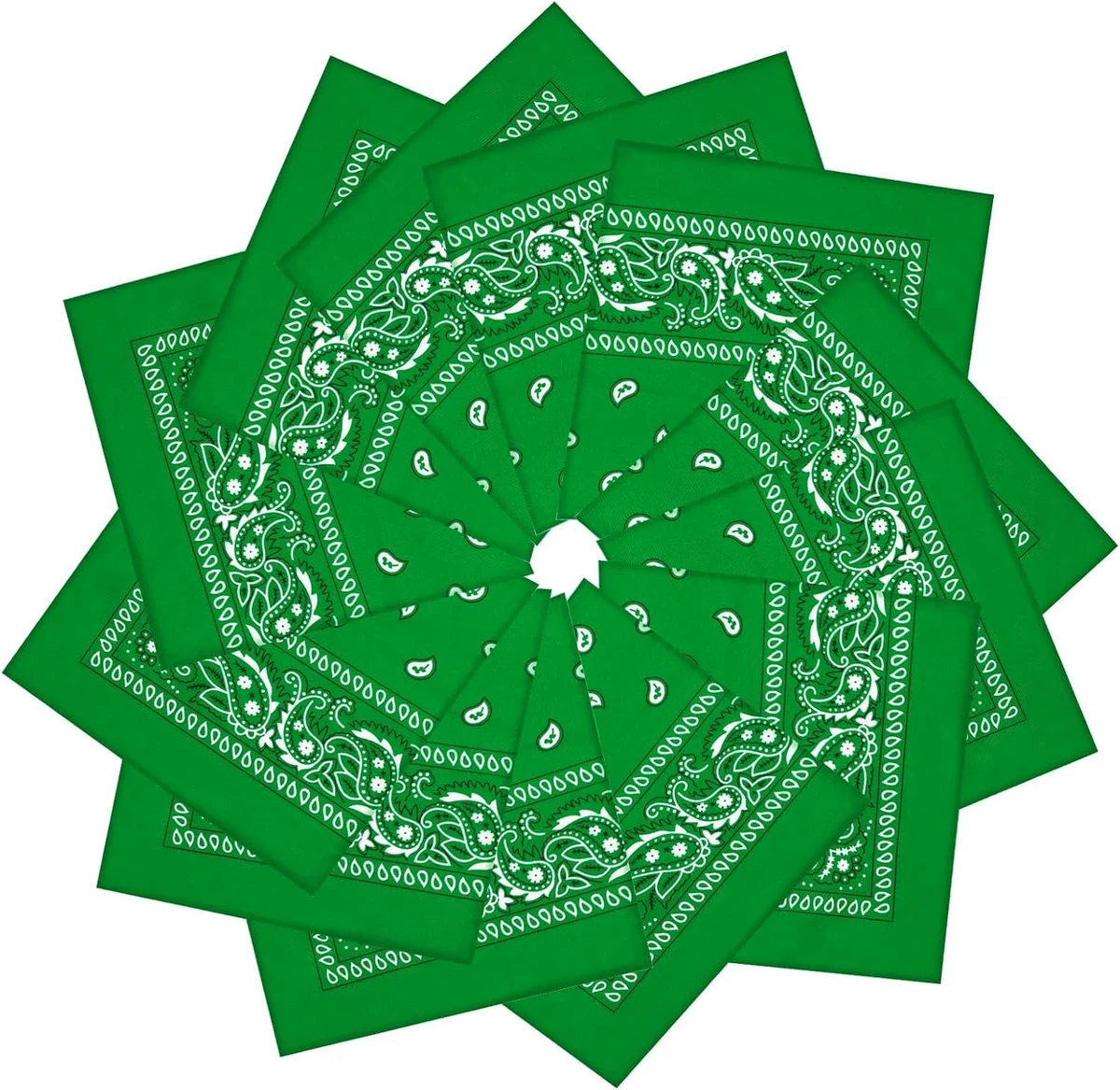 Lot de 12 bandanas unisexes cachemire cowboy multi-usages pour homme et femme