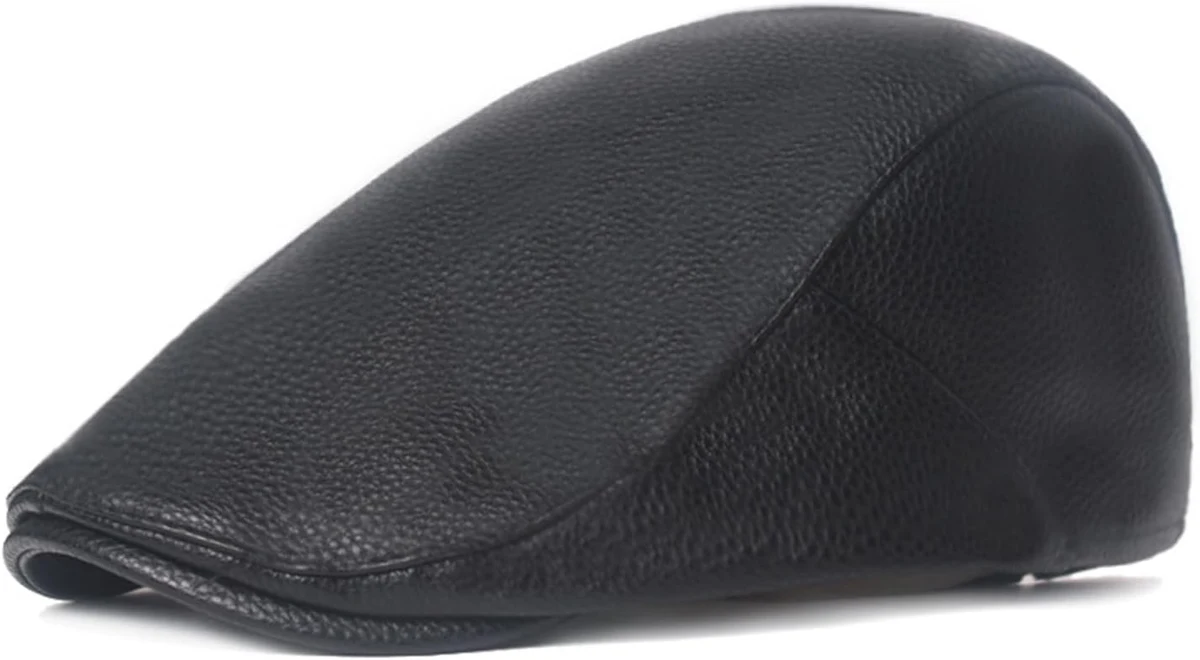 Rayson Casquette Plate Réglable Cuir de PU Hiver Vintage Souples Bérets for Homme Newsboy Flat Cabbie Chapeau