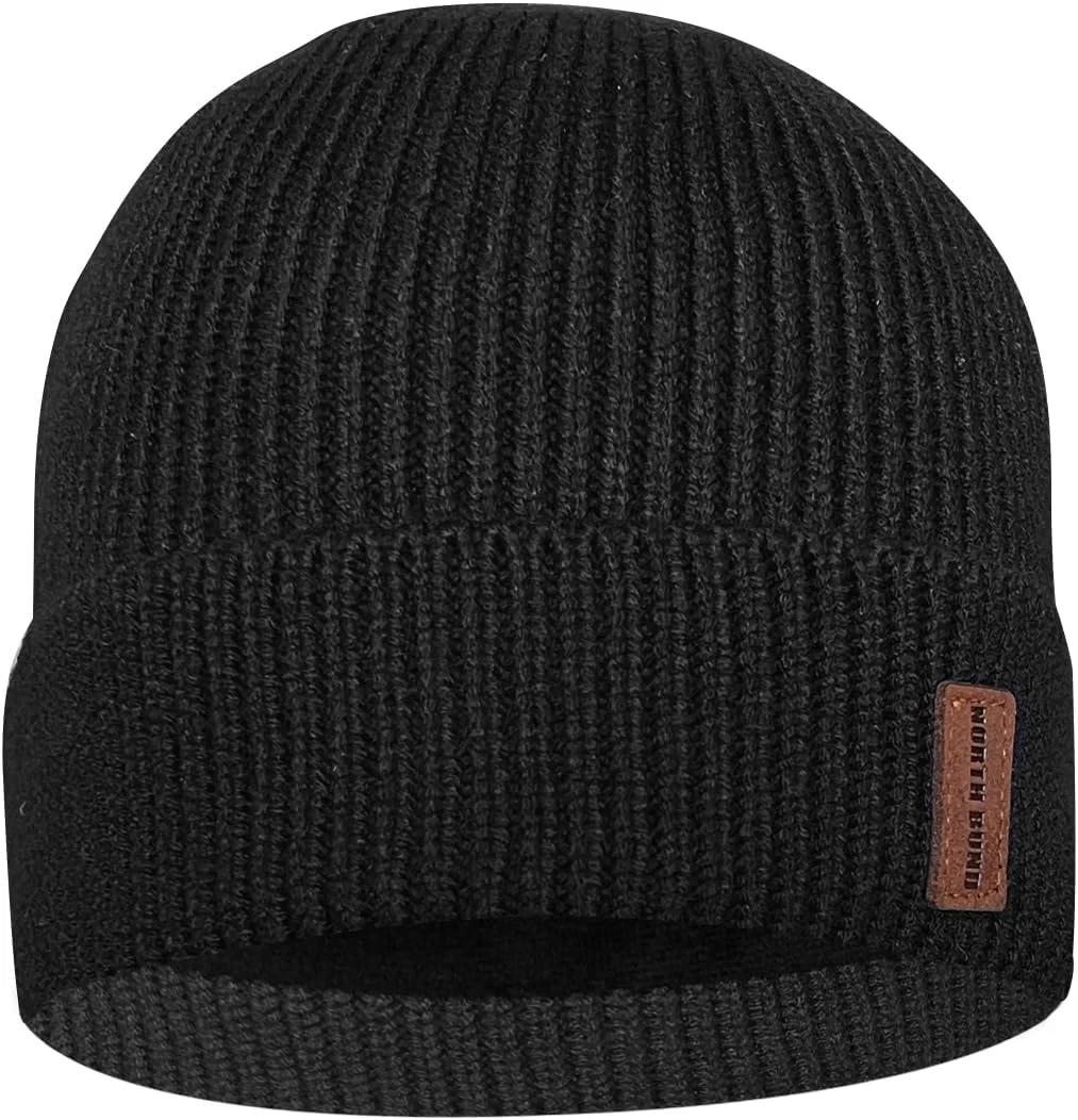 Bonnet pour Homme Hiver Classique Femmes Tricot Extensible Bonnet Intérieur Bonnet Tricoté en Laine Ski