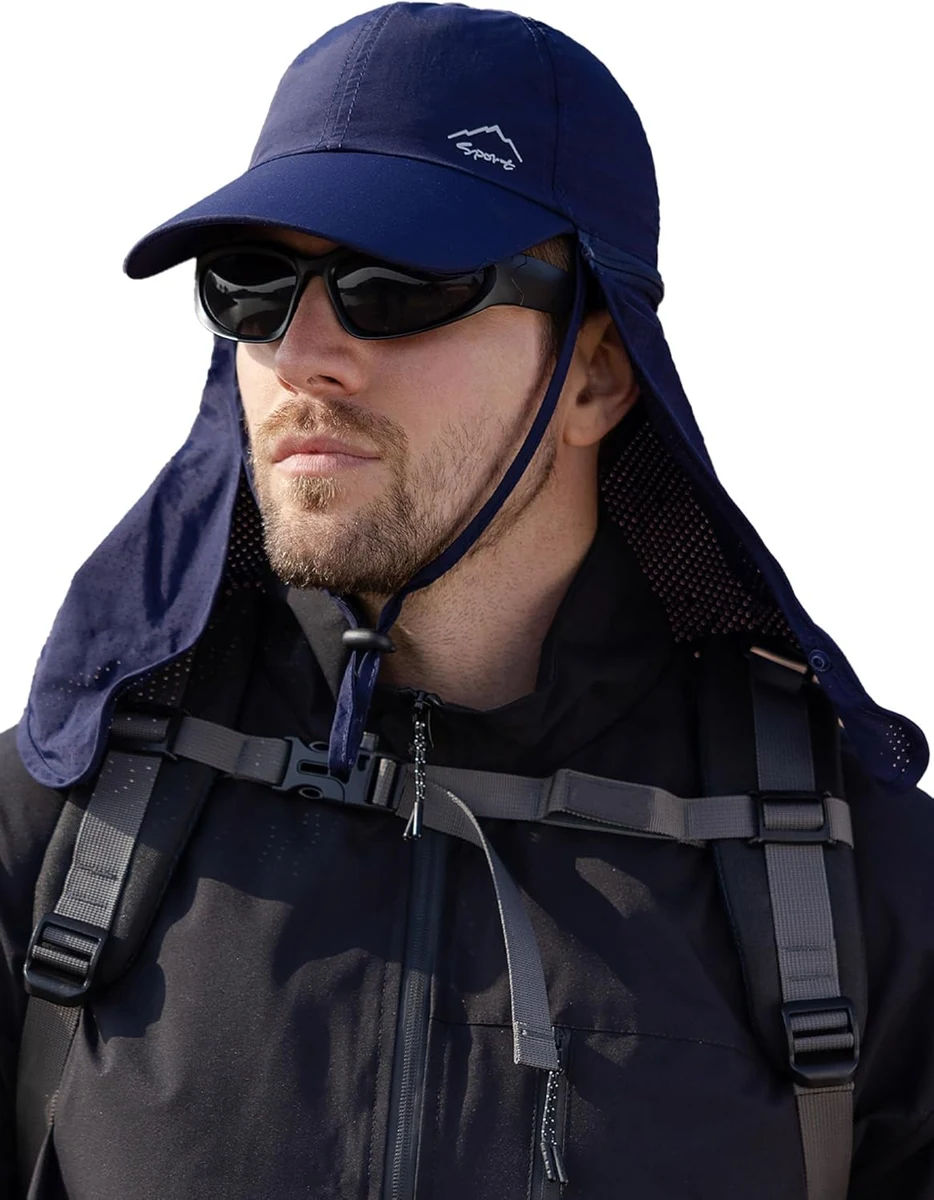 Casquette de Protection Anti-UV UPF 50+ à Rabat pour Homme Femme | Casquette Protection Soleil, Amovible, pour Randonnée Camping