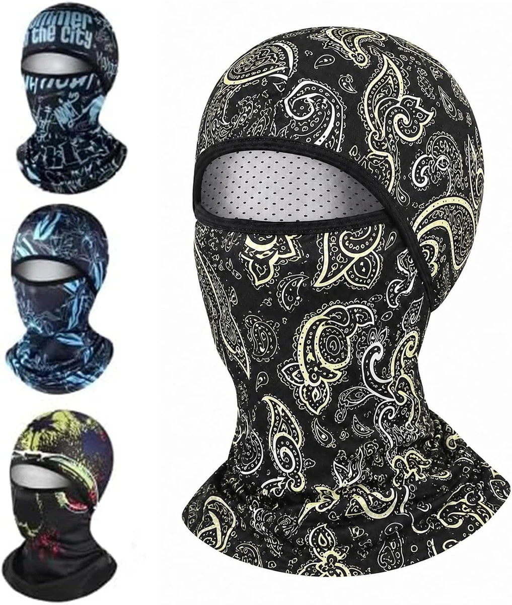 Cagoule Ete, 4 PièCes Balaclava Moto, Confortable et Respirante, Cagoule Moto Ete Soie, AdaptéE Aux Sports de Plein Air, Cyclisme, PêChe, Alpinisme, Unisexe