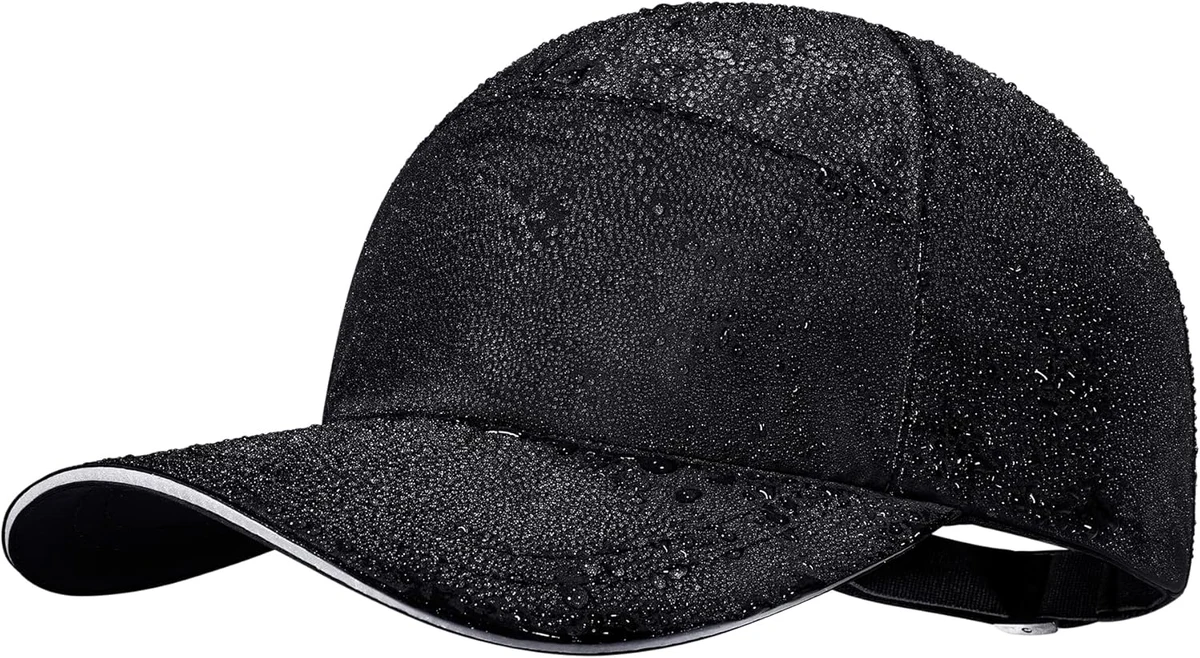 Unisexe Impermeable Casquette Tout Temps | UPF50+ & Réfléchissante | Réglable Non-Structuré Casquette Baseball pour Running, Course à Pied, Randonnée, Pêche, Aventures en Plein Air