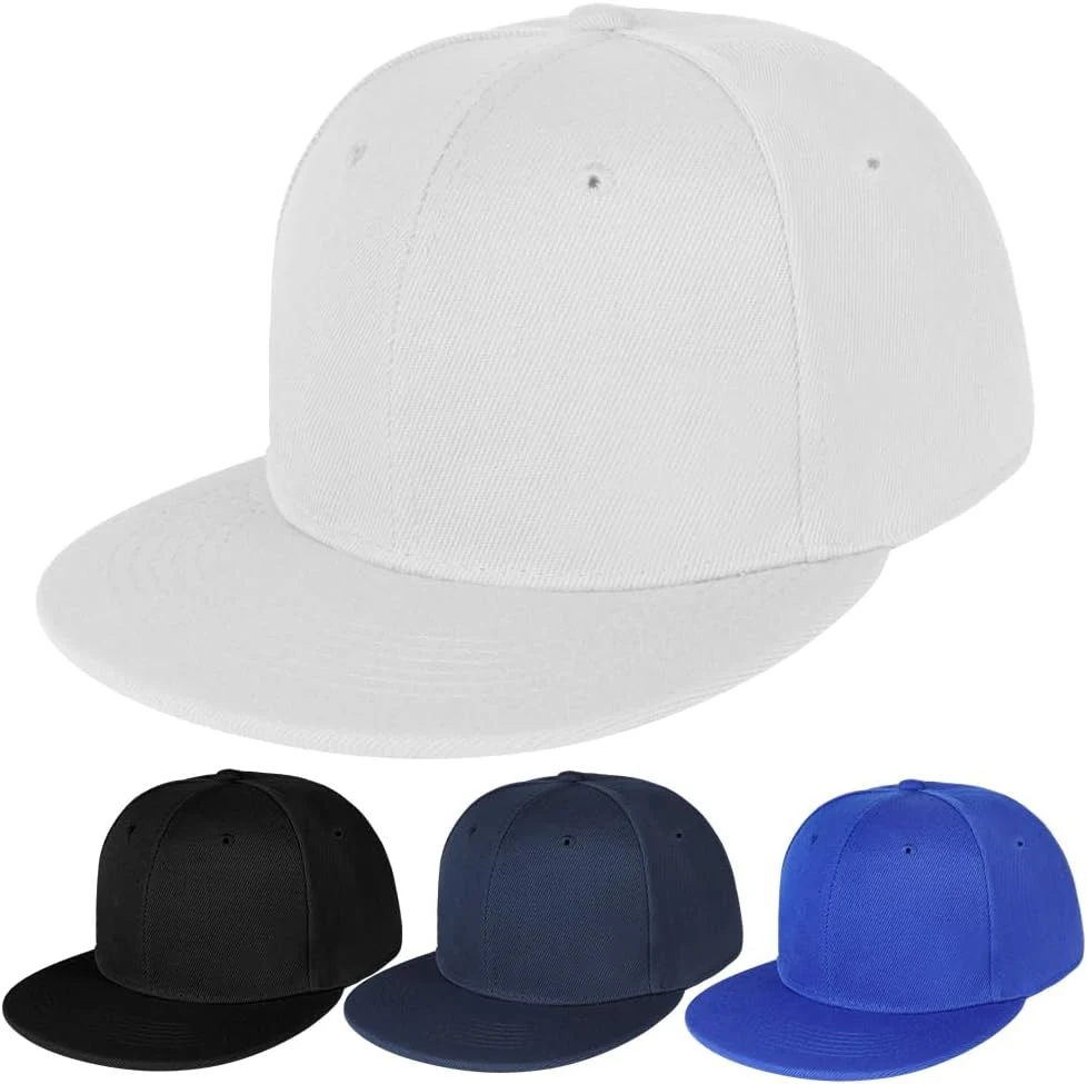 Casquette Snapback Homme Femme, Casquette de Baseball été Réglable, Coton Anti-Soleil Baseball Cap, Casquette Visiere Plate, Casquettes Sport Extérieur Sunhat Chapeau pour Grosses Têtes 56-61CM