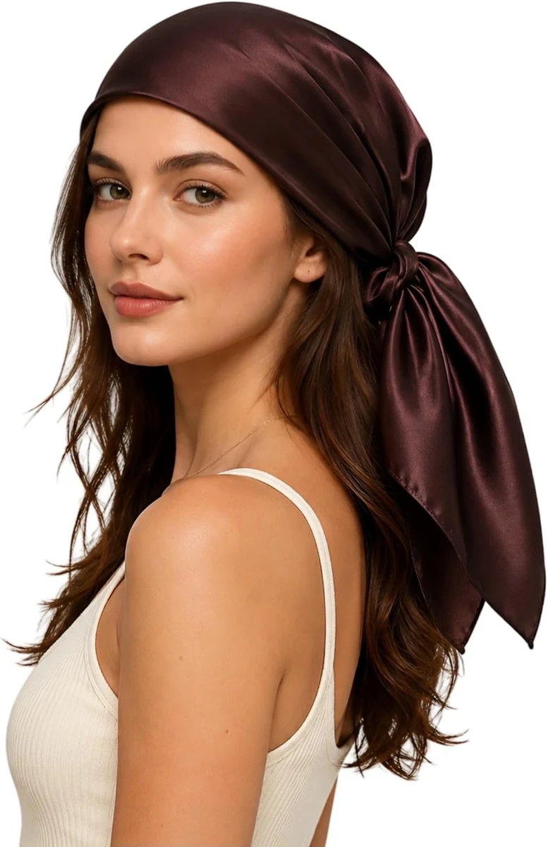 PoeticEHome Foulard en soie de mûrier 88,9 x 88,9 cm – Couleur unie 6A, anti-frisottis, bandana de croissance, prêt à offrir