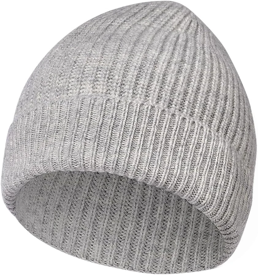 Vicloon Bonnet en Laine Mérinos Unisexe, Bonnet Thermique Automne-Hiver, Doux et Extensible, Tour de Tête 50-58 CM, Bonnets Homme Femme pour Les Activités de Plein Air et Les Temps Froids.