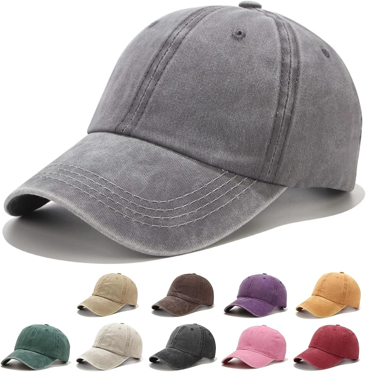 Casquette Baseball Rétro, Coton Anti Soleil Baseball Cap, Hommes Femmes Casquette Réglable 100% Coton, pour Le Running et Les Sports Extérieurs