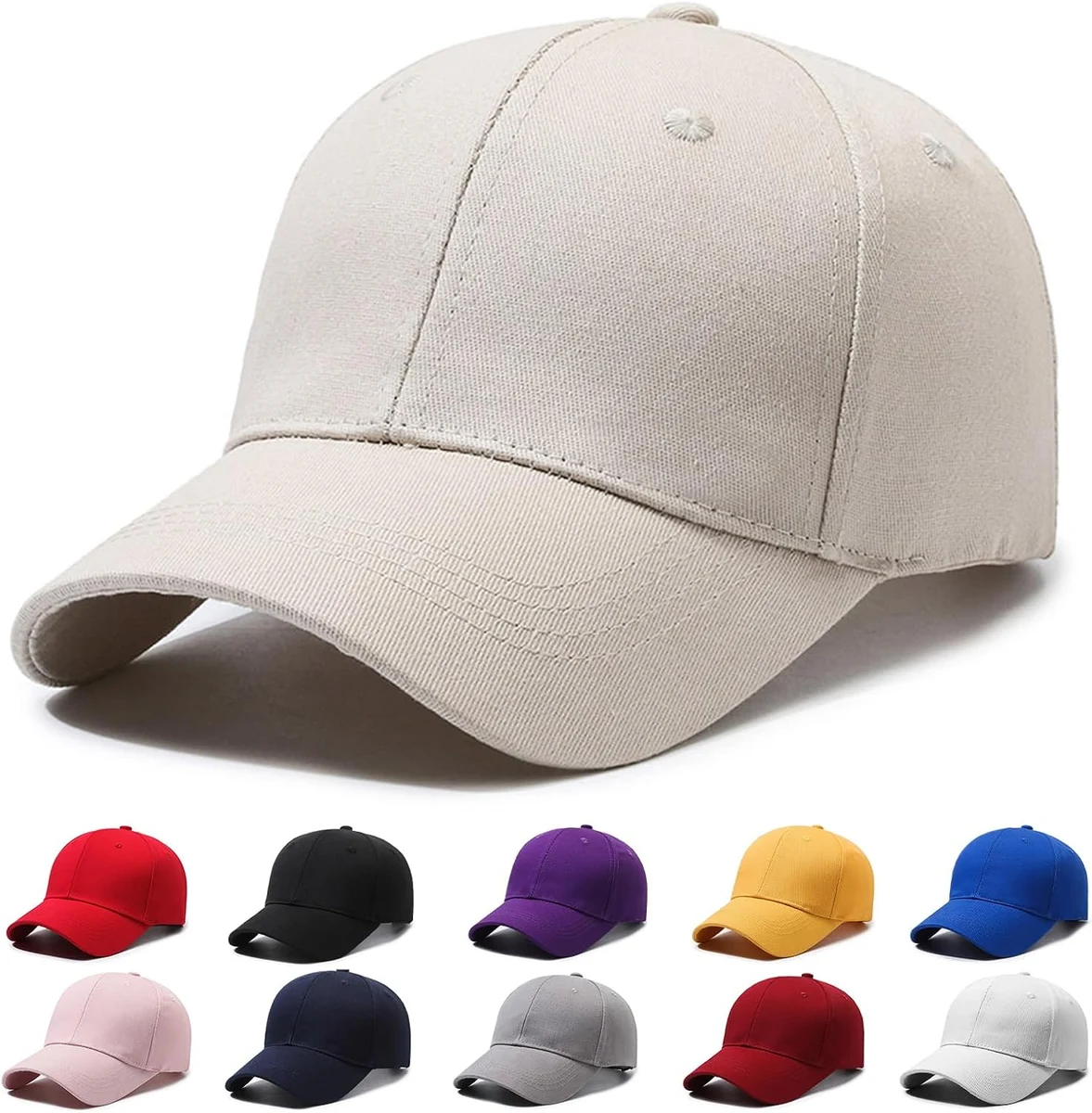 Casquette de Baseball pour Homme et Femme, Casquettes Sport Baseballs, 100% Coton, Taille Unique, Coton Anti Soleil Baseball Cap, Casquette Ajustable Homme et Femme Chapeaux
